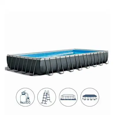 Intex 26374 Каркасный бассейн Ultra XTR Frame 975х488х132см, 54368л, песч.фил.-нас. 10500л\ч, лестн, тент, подст