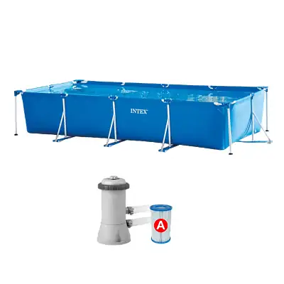 Intex 28274 Каркасный прямоугольный бассейн 450х220х84см, 7127л, фил.-насос 2006л\ч